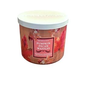 NEW Bath & Body Works Pumpkin Pecan Waffles 3 Wick Candle Fall 14.5 Oz